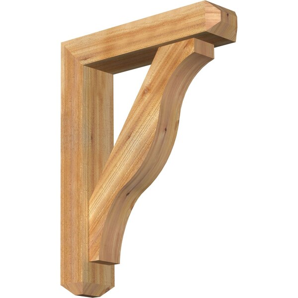 Ekena Millwork Funston Craftsman Rough Sawn Bracket w/ Offset Brace, Western Red Cedar, 6"W x 26"D x 34"H BKT0604X26X34FST04RWR - main